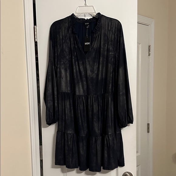 MSK Long Sleeve Navy Dress - Picture 1 of 3